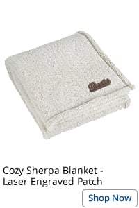 Cozy Sherpa Blanket - Laser Engraved Patch