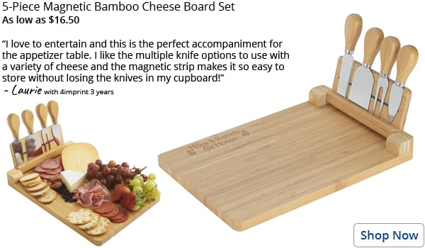 5-Piece Magnetic Bamboo Cheese Board Set