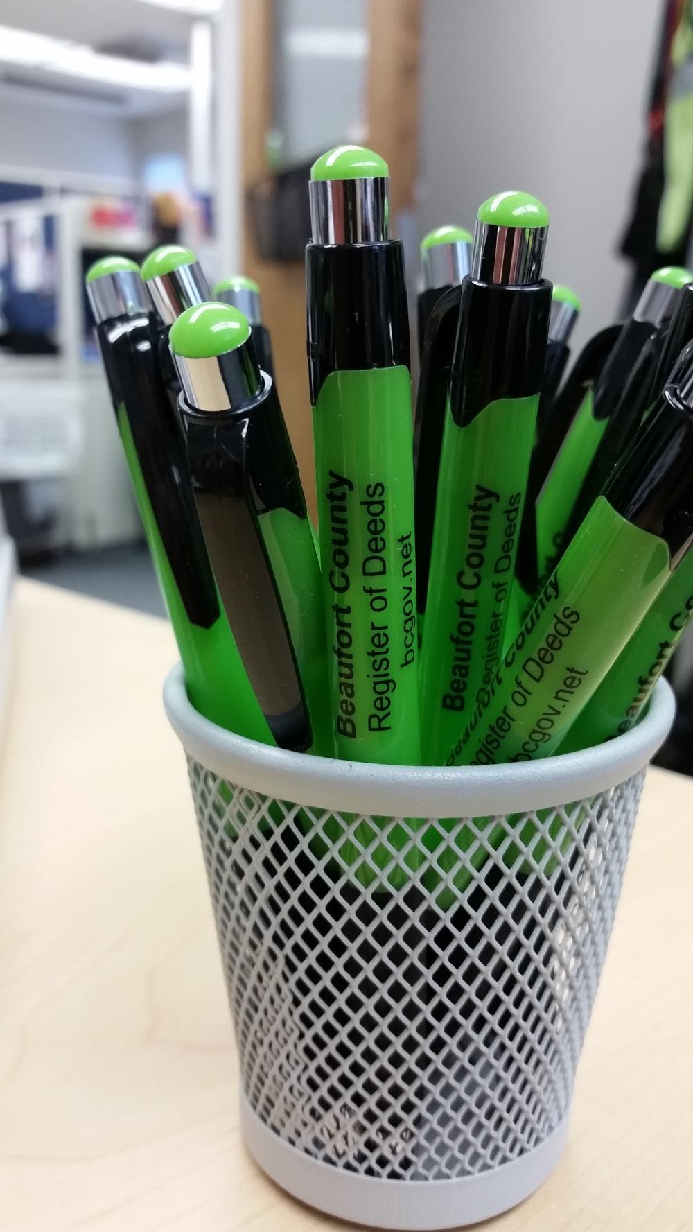 Customer photo from Dale of our Mardi Gras Pen, a group of pens in a holder