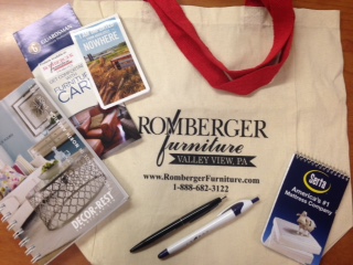 Customer photo from Erik of our Cotton Grocery Tote, a bag with a pen and a book