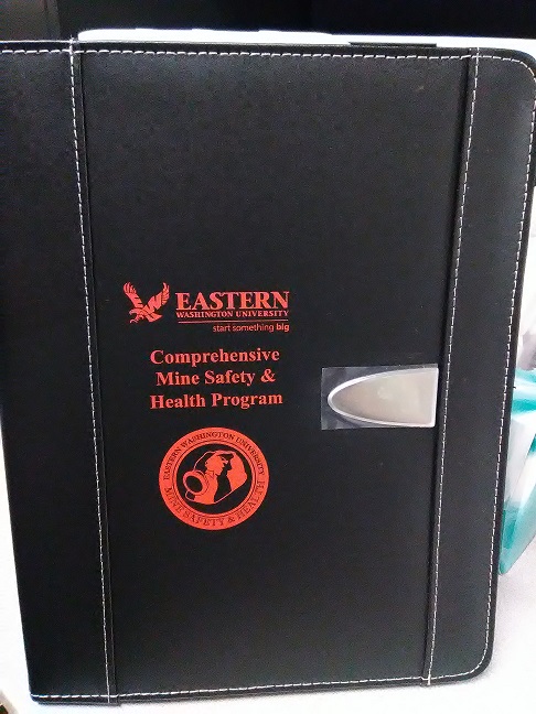 a black case with red writing on it