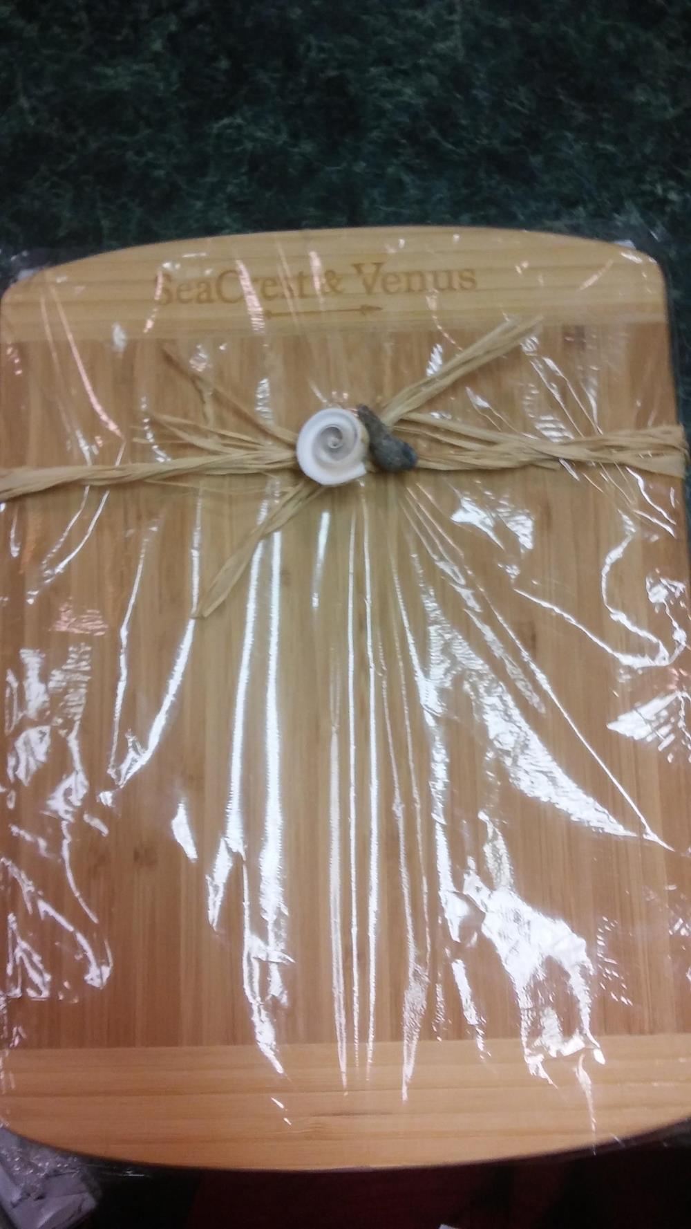 a wooden board wrapped in plastic
