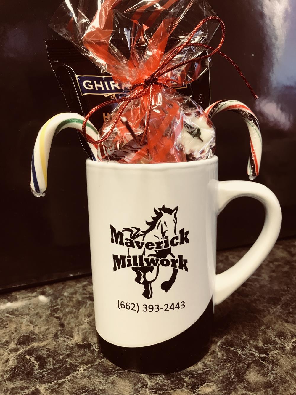 a mug filled with candy canes