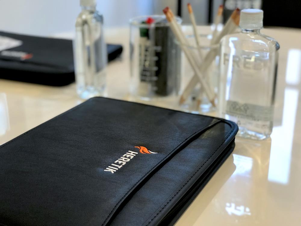 Customer photo from Sarah of our Moleskine Hard Cover Notebook - 8 1/4 inches x 5 inches - Ruled - 24 hr, a black case on a table