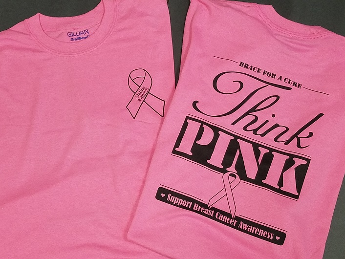 a pink t-shirts with words on them