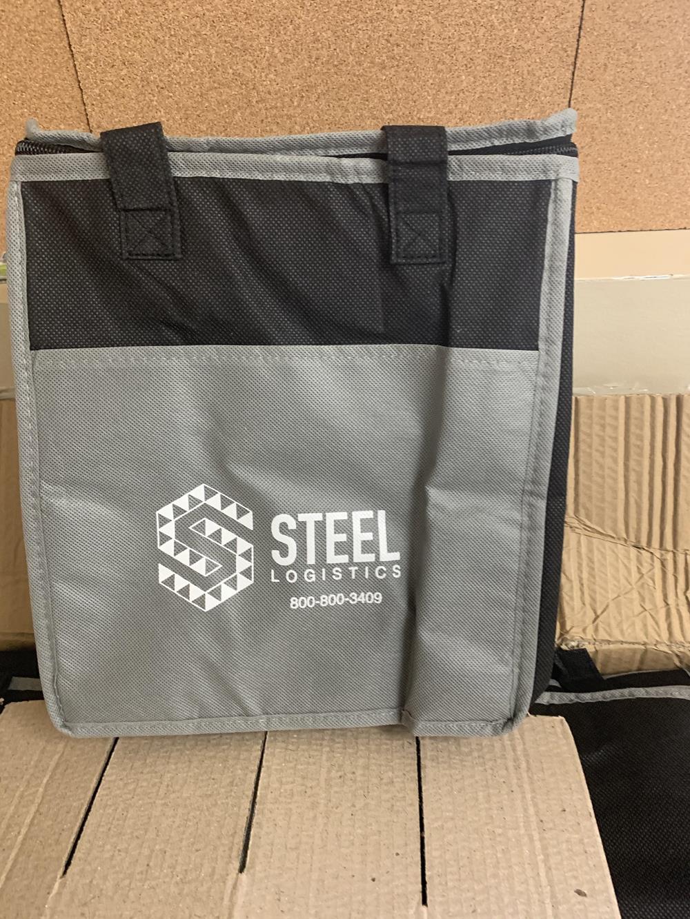 Customer photo from Melissa of our Kool-it Carry-All Cooler, a grey and black bag