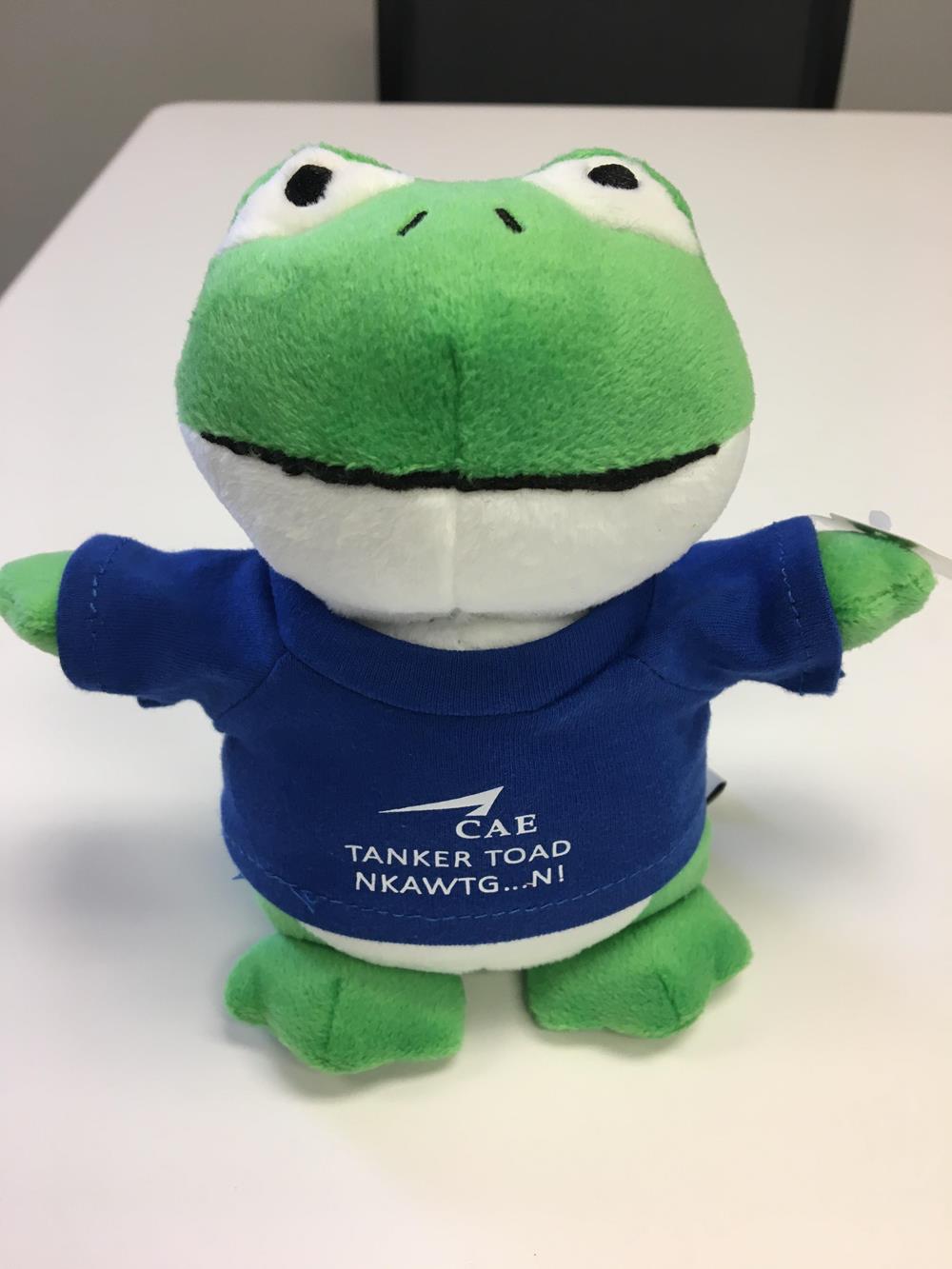 Customer photo from Tim of our Bean Bag Buddy - Frog, a green and white stuffed animal