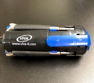 Customer photo from Judy of our Penta 6-in-1 Screwdriver Flashlight, a black and blue tool