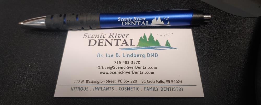 Customer photo from Deb of our Matrix Pen, a close up of a business card