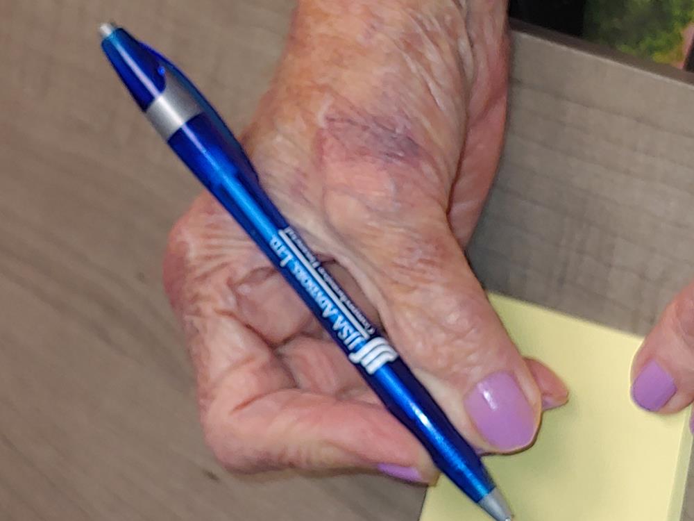 Customer photo from David of our Javelin Pen - Translucent, a hand holding a pen