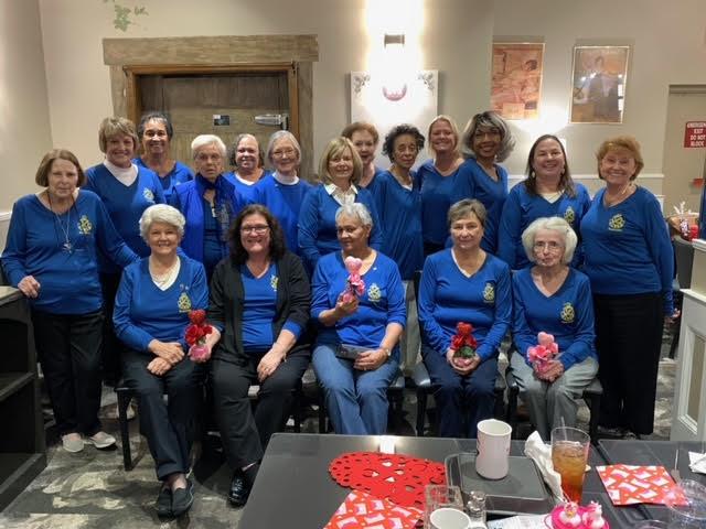 Customer photo from Kathy of our Contender Athletic LS V-Neck T-Shirt - Ladies' - Screen, a group of women in blue shirts
