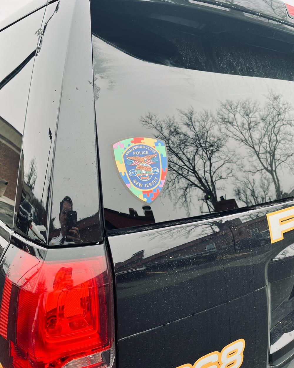 a police sticker on a car