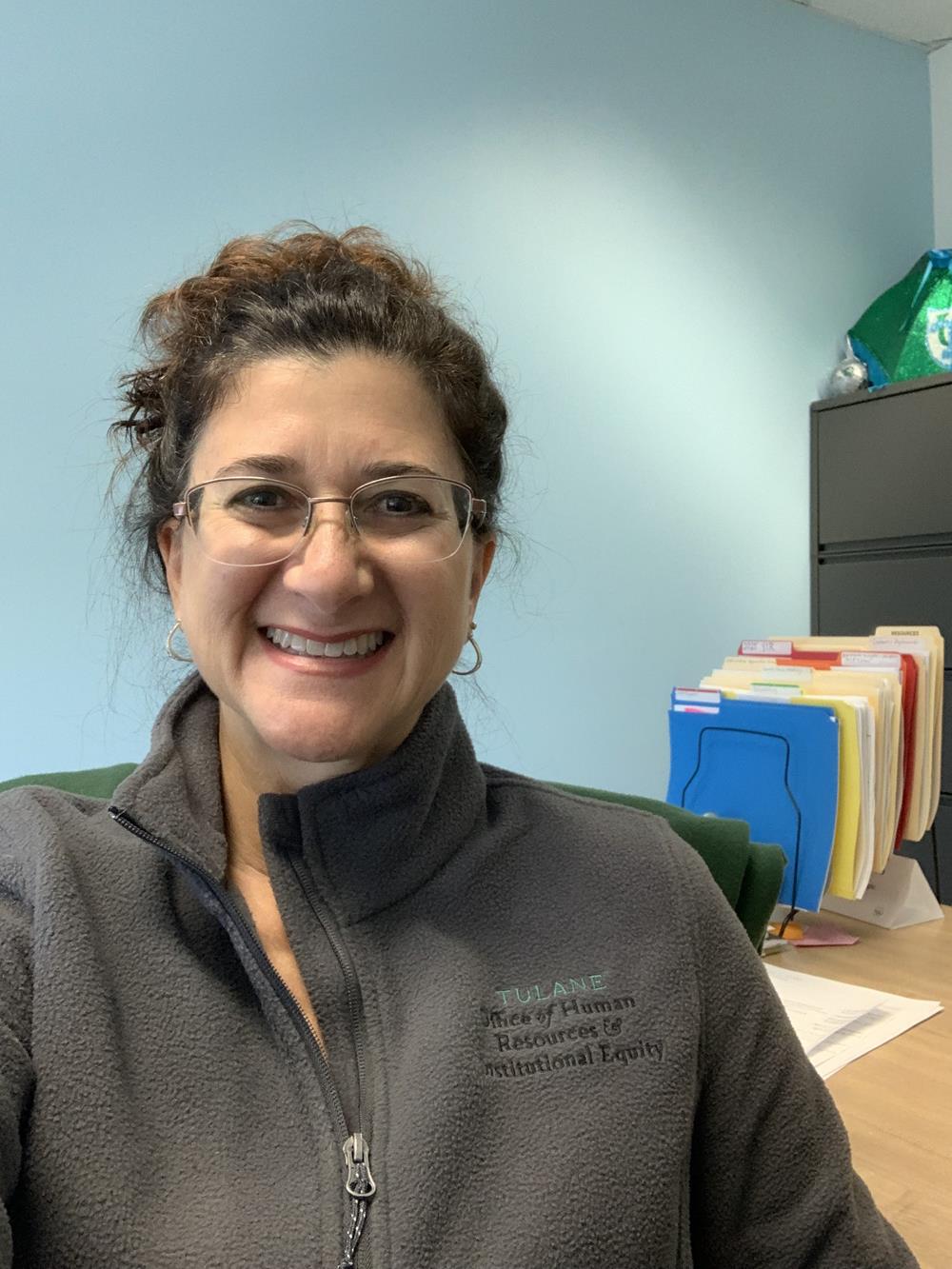 Customer photo from Maria of our Crossland Fleece Jacket - Ladies' - 24 hr, a woman smiling at camera