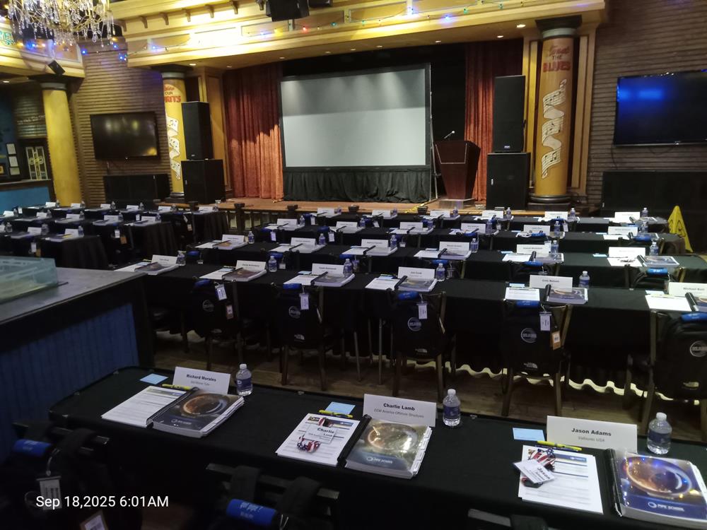 Customer photo from Kristy of our The North Face Stalwart Backpack, a room with tables and chairs