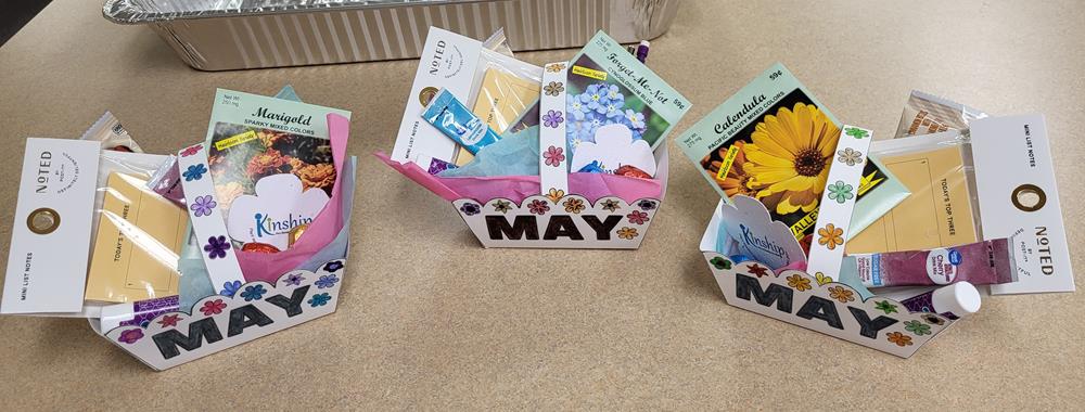 Customer photo from Kari of our Brea Cell Phone Wallet, baskets with different items in them