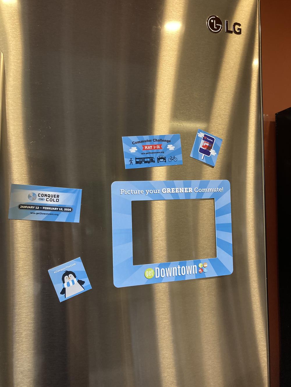 Customer photo from Lilliane of our Picture Frame Message Magnet, a magnets on a refrigerator