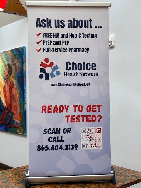 Customer photo from Jennifer of our Economy Retractable Banner Display - 24", a sign on a wall