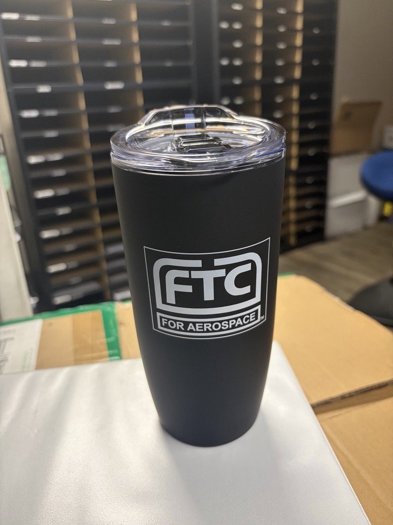 Customer photo from Tanya of our Everest Jet Tumbler - 18 oz, a black tumbler with a lid