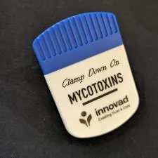 Customer photo from Cathy of our Magnet Clip - Jumbo - Opaque, a blue and white object with black text