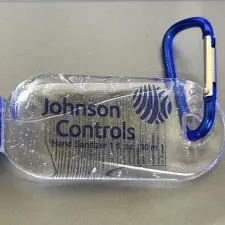 Customer photo from John of our Clip N Go Hand Sanitizer - 1 oz., a hand sanitizer bottle with a blue handle