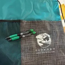 Customer photo from Jordan of our MaxGlide Pure Classic Pen, a group of pens on a bag