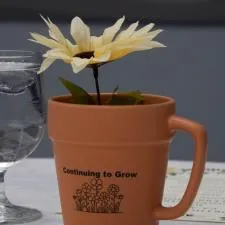 Customer photo from Marlene of our Flower Pot Mug - 14 oz., a flower in a cup