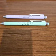 Customer photo from Charlene of our Matador Soft Touch Stylus Pen, two pens on a table
