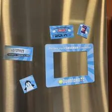 Customer photo from Lilliane of our Picture Frame Message Magnet, a magnets on a refrigerator
