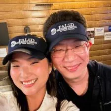 Customer photo from James of our Drive Performance Visor, a man and woman taking a selfie