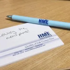 Customer photo from Tristin of our Maypearl Soft Touch Gel Pen, a pen on a business card