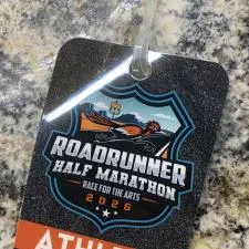 Customer photo from Keith of our Rectangle POLYspectrum Bag Tag - 3 inches x 5 inches - Translucent, a close up of a tag