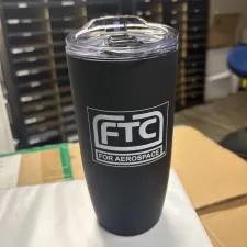 Customer photo from Tanya of our Everest Jet Tumbler - 18 oz, a black tumbler with a lid